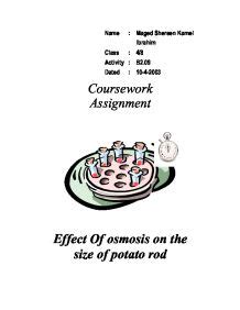 Biology coursework on osmosis